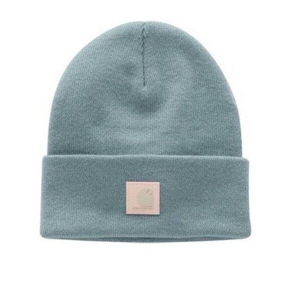 Carhartt Other - Carhartt Kids Knit A18 Rubber Patch Beanie Beanie Hat In Pantina New With Tags